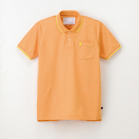 ナガイレーベン ニットシャツ男女兼用 介護ユニフォーム オレンジ S MFK-5807（取寄品）