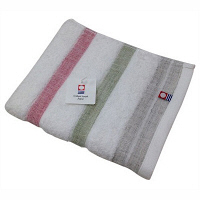 今治ハーフボーダー　フェイスタオル　グレー　林