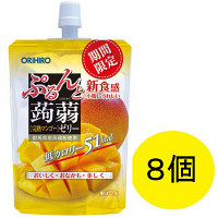 ぷるんと蒟蒻ゼリー　スタンディングタイプ　完熟マンゴー味　8個セット　オリヒロ　栄養補助ゼリー
