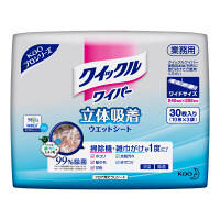 業務用 クイックルワイパー 立体吸着ウエットシート ワイドサイズ 1パック（30枚入） 花王