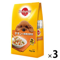 ぺディグリー 成犬用 チキン＆緑黄色野菜 70g×3個パック 3袋 ドッグフード ウェット パウチ