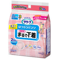 【100円サンプル】リリーフはつらつパンツ　まるで下着ピンク柄　L～LL　1パック（3枚入）　花王