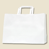 HEIKO/シモジマ　手提げ紙袋　Hフラットチャームバッグ　340-1　白無地　1袋（50枚入）