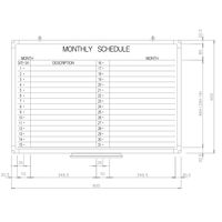 日学 樹脂枠ホワイトボード 予定表 （1ヶ月） 縦600×横900 RC-13-004（直送品）