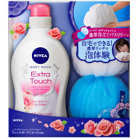 【アウトレット】ニベア　ボディウォッシュ　エクストラタッチ　ローズ　バスリリーセット　白　1個　花王
