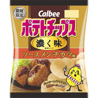 使用不可【アウトレット】【※税率要確認】カルビー　ポテトチップス　濃く味　ソースメンチカツ味　1箱（70g×12袋入）