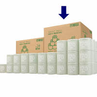 【アウトレット】 トイレットペーパー【48ロール】【再生紙】【シングル】【170m】【芯無】オリジナルトイレットロール170m　個包装　1箱（48  オリジナル