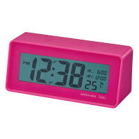 【アウトレット】ノア精密　デジタル卓上電波時計ピンク　1個
