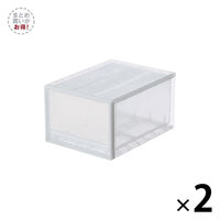 【まとめ買いセット】無印良品 ポリプロピレン 収納ケース  中 約幅34×奥行44.5×高さ24cm 1箱（2個入） 良品計画