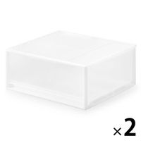 無印良品 ポリプロピレン 収納ケース ワイド 中 約幅55×奥行44.5×高さ24cm 1セット（1個×2） 良品計画（イチオシ）