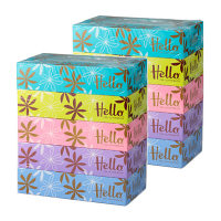 ティッシュペーパー　150組（5箱入）　1セット（2パック）ハローコンパクトボックスティシュ　ユニバーサル・ペーパー