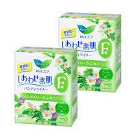 【アウトレット】ロリエ エフ しあわせ素肌 パンティライナー フレッシュハーブの香り 香り付き 羽なし 14cm 1セット（60個×2袋） 花王