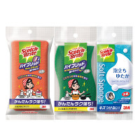 スコッチブライト ハイブリッドネットスポンジ+ハイブリッド貼り合わせスポンジ+泡立ちゆたかネットスポンジ 各1個 キッチンスポンジたわし スリーエム （3M）