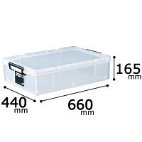 【フタ式収納】　天馬　 ロックス　660S　クリア　幅44.0×奥行66.0×高さ16.5cm　1箱（5個入）