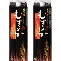 まろやか麦焼酎　むぎのか　２５度１．８Ｌパック　甲乙混和　サントリー×2本