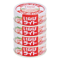 【アウトレット】缶詰 いなば食品 ライトフレーク 70g 4缶入×1パック ツナ缶 油漬 ナチュラルミネラルウォーター使用 かつお缶