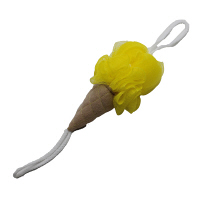 使用不可【アウトレット】背中も洗えるシャボンボール　アイスクリーム　イエロー　1個　マーナ