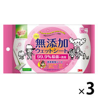 3M スコッチブライト フロア用 ウェットシート フローリング 床 水拭き 掃除 除菌 消臭 無添加 1セット（18枚×3パック）