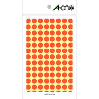 エーワン（A-one）カラーラベル 整理・表示用 シール ステッカー  丸型 直径9mm 橙 104面 14シート(1，456片)  07005