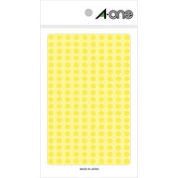 エーワン（A-one）カラーラベル 整理・表示用 シール ステッカー  丸型 直径5mm 黄 200面 9シート(1，800片)  07064