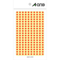 エーワン（A-one）カラーラベル 整理・表示用 シール ステッカー  丸型 直径5mm 橙 200面 9シート(1，800片)  07065