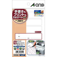 エーワン ラベルシール 整理・表示用 プリンタ兼用 マット紙 白 はがきサイズ 6面 1袋（12シート入） 26011