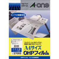 エーワン OHPフィルム コピー用 A4 ノーカット1面 1袋（100シート入） 27055