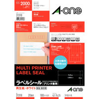 エーワン ラベルシール グリーン購入法適合商品 表示・宛名ラベル プリンタ兼用 再生紙 白 A4 20面 1袋（100シート入） 31318