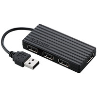 【アウトレット】エレコム　白箱バスパワー専用4ポートUSBハブ　ブラック　U2H-Y4BBK/RS　1個