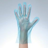 使いきりLDポリエチレン手袋(デザインパッケージ) ブルー S 片エンボス 1箱(200枚入) ファーストレイト