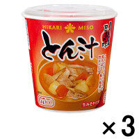 【アウトレット】インスタント　カップみそ汁　とん汁　1セット(3食)　ひかり味噌
