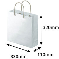 アスクル 樹脂カバー付き 手提げ紙袋 ホワイト S 1セット（30枚：10枚入×3袋）  オリジナル