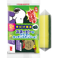 【数量限定】スリーエム (3M) スコッチ・ブライト (TM) 抗菌ウレタンスポンジたわし　2個入り＋スヌーピースポンジ付き