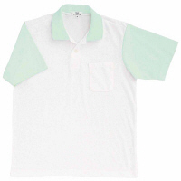 トンボ　キラク　ポロシャツ 　白×ミント　M　CR024-40　1枚　　（取寄品）