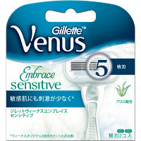 ジレット ヴィーナス エンブレイスセンシティブ 敏感肌用 女性用 カミソリ 5枚刃 替刃2個入　P&G
