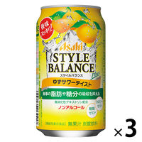 ノンアルコール　アサヒビール　スタイルバランス　ゆずサワーテイストチューハイ　酎ハイ　350ml×3缶（機能性表示食品）
