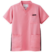 ナガイレーベン スクラブ（男女兼用） 医療白衣 半袖 ピンク L RT-5062（取寄品）