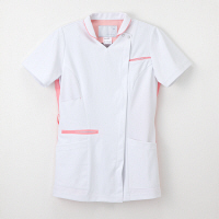 ナガイレーベン 女子上衣（衿つきスクラブ） 医療白衣 半袖 Tピンク S LX-4072（取寄品）