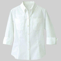 AITOZ(アイトス) 事務服 レディース 大きいサイズ 七分袖ボタンダウンシャツ ホワイト 4L 861204（直送品）