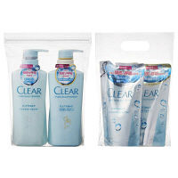 【アウトレット】CLEAR（クリア） ピュア スカルプ シャンプー＆コンディショナー　本体＋詰替セット　ユニリーバ