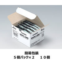 カシオ CASIO ネームランド テープ 透明タイプ 幅6mm 透明ラベル 黒文字 10個 8m巻 XR-6X-5PE