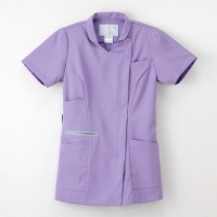 ナガイレーベン 女子上衣（衿つきスクラブ） 医療白衣 半袖 ラベンダー LL ML-1142（取寄品）