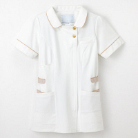 ナガイレーベン 女子上衣 半袖 オフホワイト S LH-6242（取寄品）