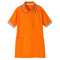 自重堂 半袖ロングポロシャツ 女性用 オレンジ S WH90338（取寄品）