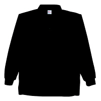 自重堂 長袖ポロシャツ 男女兼用 ブラック S 47654（取寄品）