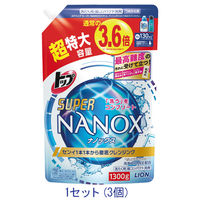 トップ スーパーNANOX（ナノックス） 超特大詰替え1300g　1セット（3個：1個×3）ライオン