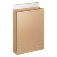 「現場のチカラ」 スーパーバッグ 宅配袋（紙製） ラミネート加工 茶 中サイズ 封かんシール付 1パック（100枚入）  オリジナル
