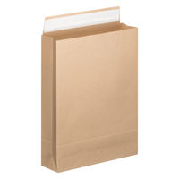 「現場のチカラ」 スーパーバッグ 宅配袋（紙製） フィルム貼り 茶 中サイズ 封かんシール付 1パック（100枚入）  オリジナル