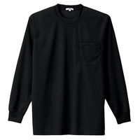 AITOZ(アイトス) ユニセックス 長袖Tシャツ（ポケット付） ブラック AZ-10575