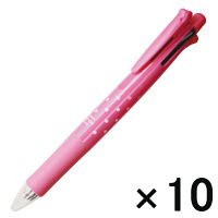 【アウトレット】ゼブラ クリップオンマルチ ボールペン4色+シャープペン ドットピンク 1箱（10本入） B-B4SA1-DTP